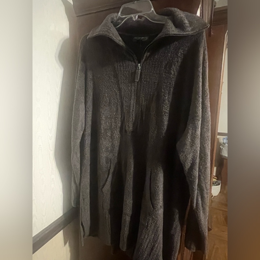 Barefoot Dreams Women's Zip Up Sweater in Dark Brown